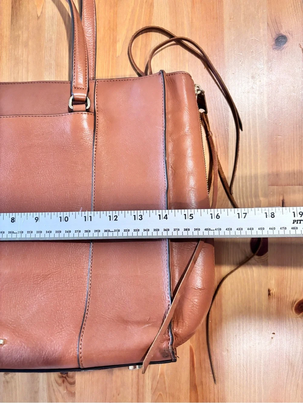 Rebecca Minkoff Cognac Leather Tote with Fringe Accents